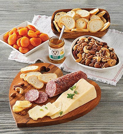 Heart-Shaped Charcuterie and Cheese Tray